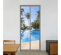 Magnetic Thermal Door 113 x 245 cm Keep Warm in Winter Cool Summer Windproof Waterproof Eva Living Room Cover Custom Size for Room Home Kitchen, Grey