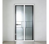 Magnetic Thermal Door 127 x 257 cm Warm in Winter Windproof Insulated Magnetic Insulated Door Curtain Self Closing for Kitchen, Air Conditioner, Heater Room, White