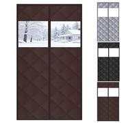 Magnetic Thermal Door ain for Winter Cold Protect, 115x220cm Brown Energy-Saving Draft Stopper for Indoor & Outdoor Patio & Balcony Doors