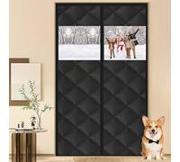 Magnetic Thermal Door Cover for Winter Kit, Thermal Insulation Door Cover with Perspective Window, Oxford Doorway Curtain Screen Keep Warm in Winter(180 * 210cm)