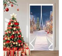 Magnetic Thermal Door Curtain 118 x 270 cm Self-Sealing PVC Weatherproof Winter Warm, Cold and Noise Proof Door Curtain for Winter Windproof for Balcony Patio, A