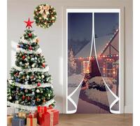 Magnetic Thermal Door Curtain 123 x 105 cm Self-Sealing PVC Weatherproof Winter Warm, Cold and Noise Proof Winter Door Blanket, Thermal Screen for Patios, Front Doors, A