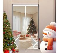 Magnetic Thermal Door Curtain 155 x 155 cm Transparent, Cold and Noise Proof, Windproof Waterproof Auto Closing Thermal Magnetic Door Curtain for Patios, Front Doors, A