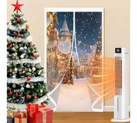 Magnetic Thermal Door Curtain 205 x 225 cm Windproof Waterproof, Warm Winter, Windproof Soundproofing Clear Magnetic Door Curtain for Kitchen Bedroom, A