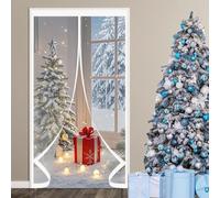 Magnetic Thermal Door Curtain 260 x 210 cm Transparent, Cold and Noise Proof, Windproof Waterproof Auto Closing Thermal Magnetic Screen Door for Balcony Patio, A