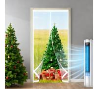 Magnetic Thermal Door Curtain 92 x 190 cm Self-Sealing PVC Weatherproof Winter Warm, Cold and Noise Proof Visible Magnetic Thermal Door Curtain for Patios, Front Doors, A