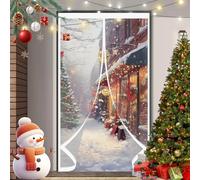 Magnetic Thermal Door Curtain 92 x 210 cm Soundproofing, Thermal, Waterproof, Windproof, Blackout, Multi-Sized Clear Magnetic Door Curtain for Bedroom Kitchen, A