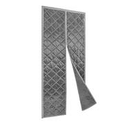 Magnetic Thermal Door Curtain 95x210cm PVC Cotton Insulation Adhesive Installation Draught Excluder Noise Reduction Self Closing Seal for 36x82 Inch Doors UK Home Essential Energy Saving (Gray)