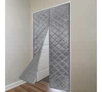 Magnetic Thermal Door Curtain, Heavy Duty Insulated Door Cover with Strong Magnets, Noise Reduction & Draft Stopper, Keep Warm in Winter & Cool in Summer, Fits Multiple Door Sizes(Gray,140X210cm)
