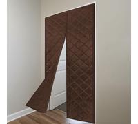 Magnetic Thermal Door Curtain, Heavy Duty Insulated Door Cover with Strong Magnets, Noise Reduction & Draft Stopper, Keep Warm in Winter & Cool in Summer, Fits Multiple Door Sizes(Brown,90X220cm)