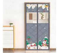 Magnetic Thermal Door Curtain with Clear Window, Oxford Fabric Insulated Cover 30x80 32x80 36x80 36x82 38x82 28x80 Windproof Soundproof Design for Home, Office, Store(with Window,56x88)