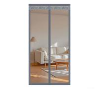 Magnetic Thermal Door Curtain with Diamond Mesh, Heavy Duty Windproof Screen for Home Insulation, Easy Install with Hooks and Gravity Rod, Brown, 100x210cm(Gray A)