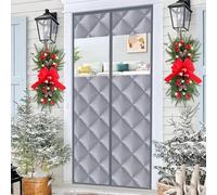 Magnetic Thermal Ilated ain for 70-250cm, Cotton Filled, Winter War & Summer Cool, Gray 140x190cm, Energy Saving Door Cover, Cold Protect