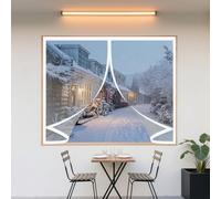 Magnetic Thermal Insulated Curtain 140 x 144 cm Waterproof, Windproof, Blackout, Soundproofing, Thermal, Multi-Sized Transparent Magnetic Curtain for Patio Balcony, A