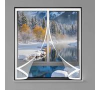 Magnetic Thermal Insulated Curtain 61 x 80 cm Soundproofing, Thermal, Waterproof, Windproof, Blackout, Multi-Sized Magnetic Screen Curtain for Bedroom, Kitchen, A