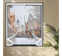 Magnetic Thermal Insulated Curtain 68 x 114 cm Warm Winter, Windproof Soundproofing, Windproof Waterproof, Thermal Transparent Magnetic Curtain for All Types of Windows, A