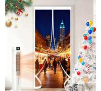 Magnetic Thermal Insulated Door 108 x 295 cm Self-Sealing PVC Weatherproof Winter Warm, Cold and Noise Proof Thermal and Insulated Door Curtain for Bedroom Kitchen, A
