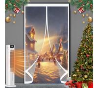 Magnetic Thermal Insulated Door 109 x 115 cm Weatherproof Winter Warm Screen, Warm Winter, Windproof Waterproof See-Through Insulated Door for Patios, Front Doors, A