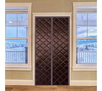 Magnetic Thermal Insulated Door, 175x205cm Windproof Cold-Proof Screen Door Fits Doors, Keep Warm Winter/Cool Summer for Air Conditioner Heater Room Kitchen(Brown)
