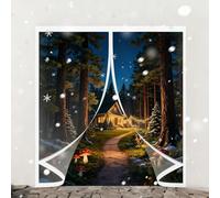 Magnetic Thermal Insulated Door 185 x 315 cm Self-Sealing PVC Weatherproof Winter Warm, Cold and Noise Proof Magnet Opening Doorway Magnetic for Patios, Front Doors, A