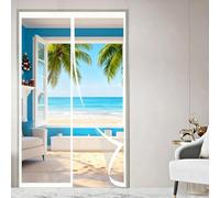 Magnetic Thermal Insulated Door 90 x 190 cm Self-Sealing PVC Weatherproof Winter Warm, Cold and Noise Proof See-Through Insulated Winter Door for Patios, Front Doors, A