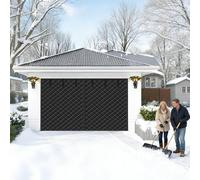 Magnetic Thermal Insulated Door Cover Kit for Winter Waterproof Windproof Soundproof Heat Retention - Black Cotton 15x8FT Ideal for Home & Energy Savings