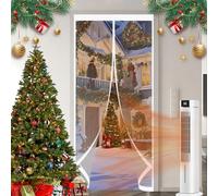 Magnetic Thermal Insulated Door Curtain 110 x 155 cm Weatherproof Winter Warm Screen, Warm Winter, Windproof Waterproof Clear Magnetic Door Curtain for Balcony Patio, A