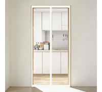 Magnetic Thermal Insulated Door Curtain 128 x 258 cm Block Out Cold Air Reduce Magnetic Thermal Door Cover with Full Frame Hook Loop for Room Home Kitchen, White