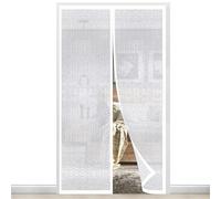 Magnetic Thermal Insulated Door Curtain 140 x 200 cm,EVA Thermal Door Cover Enjoy Warm Winter&Cool Summer,Self Sealing Door Screen Magnetic Closure,Pet and Kid Friendly,No Drilling Required，White