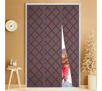 Magnetic Thermal Insulated Door Curtain 230x200cm Double Door Oxford Cloth Cover Self Closing Windproof & Soundproof Curtain for Winter Insulation & Energy Efficiency