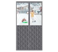 Magnetic Thermal Insulated Door Curtain 70cm 80cm 90cm 95cm 110cm 120cm 130cm Windproof Door Screen Cover, Transparent Visible Window Insulated Door Curtain(80x200cm)