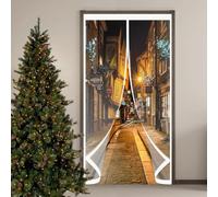 Magnetic Thermal Insulated Door Curtain 76 x 176 cm Transparent, Cold and Noise Proof, Windproof Waterproof Auto Closing Windproof Door Screen Cover for Balcony Patio, A