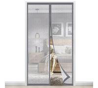 Magnetic Thermal Insulated Door Curtain 80 x 200 cm,EVA Thermal Door Cover Enjoy Warm Winter&Cool Summer,Self Sealing Door Screen Magnetic Closure,Pet and Kid Friendly,No Drilling Required，Grey