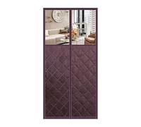 Magnetic Thermal Insulated Door Curtain 80cm 90cm 100cm 110cm 120cm Visible Window, Automatic Closing Door Curtain Insulation, Weatherproof, Windproof(Coffee,80x200cm)
