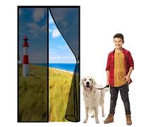 Magnetic Thermal Insulated Door Curtain, 85 x 205 cm Keep Insects Out Mosquito Door Screen, Easy to Install Automatic Closing Magnet Screen Door for All Doors, Bug-Free Net Flies/Mosquito, Black