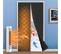 Magnetic Thermal Insulated Door Curtain Cover for Winter 90 x 210 cm, Insulated Door Cover for Bedroom, Living Room, Heavy Soundproof Curtai Draft Stopper Auto-Closure(W30-W36in)