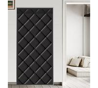 Magnetic Thermal Insulated Door Curtain Fleece Weatherproof Screen Energy Saving Noise Reducing Waterproof 43"x86" Black Perfect for Storms & Drafts