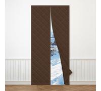 Magnetic Thermal Insulated Door Curtain for Winter 70 90 100 140 200 250 cm No Drilling Door Covers Keep Cold Out Thickened Cold Resistant Doors Screen for Garage Home(Brown,135x255cm)