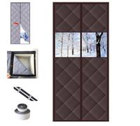 Magnetic Thermal Insulated Door Curtain for Winter Full Door Draft Stopper Energy Saving Door Cover 170x220cm Keeps Heat In & Cold Out Perfect for Home Use