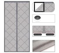 Magnetic Thermal Insulated Door Curtain for Winter, Oxford & Cotton Fiber Fill, Insulates Against Cold Air, Suitable for Living Rooms, Front/Back Doors and Balconies(Grey,WxH 130x205cm/51.1x80.7in)