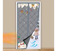Magnetic Thermal Insulated Door Curtain Heavy Duty Door Cover Self-Sealing Magnetic Closure Winter Draft Stopper for Front Or Patio Doors, Blocks Cold Air and Noise(33x76)
