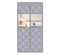 Magnetic Thermal Insulated Door Curtain, Insulated Door Curtain With Window, Thermal Door Curtain for Home, Hands Free Automatic Closing Weatherproof(Gray,130x230cm/51x91in)