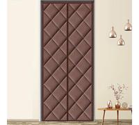 Magnetic Thermal Insulated Door Curtain Oxford Fiber Fill Insulation Cover for Front Patio & Kitchen Doors Winter Home Products Brown 90x205cm Energy Saving & Draft Blocker