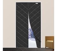 Magnetic Thermal Insulated Door Curtain, Various Sizes, Wind, Cold and Noise Proof, Pet Friendly, Suitable for air-Conditioned Rooms, Heating, Kitchens, and Living Rooms, 100 x 220cm, Black