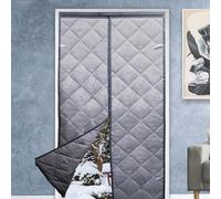 Magnetic Thermal Insulated Door Curtain, Wind, Cold and Noise Proof, Pet Friendly, Suitable for air-Conditioned Rooms, Heating, Kitchens, and Living Rooms (180cm x 210cm) - Grey