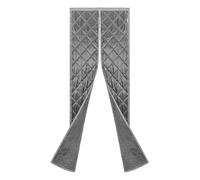 Magnetic Thermal Insulated Door Curtain, Wind Cold Noise Proof Waterproof Door Covers, Thermal Door Curtain for Winter, Center Opening, 0.95 * 2.1m, Gray, for Air Conditioned Rooms Heating Kitchens