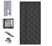 Magnetic Thermal Insulated Door Curtain Winter Door Cover Full Door Draft Stopper Energy Saving Insulation (B 150x220cm) Perfect for Home & Office