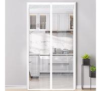 Magnetic Thermal Insulated Door Curtain Winter Windproof Cold Seal Auto Closure Temporary Door Transparent Design 75x240cm Energy Efficient Heat Retention Easy Install