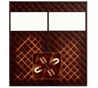 Magnetic Thermal Insulated Door Curtain with Transparent Sliding Doors Blackout Bedroom Cover Windproof & Cold Proof Coffee Color W100xH190CM