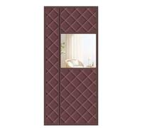 Magnetic Thermal Insulated Door Curtain with Window Hands Free Self Closing Cover for Cold Protection Ideal for Patio and Bedroom Brown 80x220cm